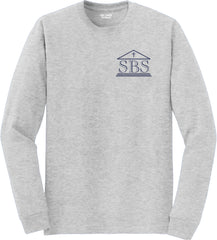 SBS Ash Gray Long Sleeve T-Shirt with logo