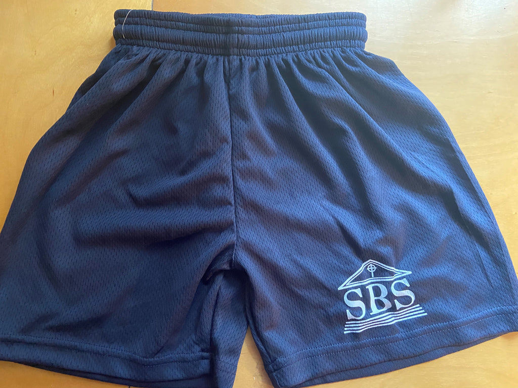 SBS Navy Blue Micromesh Gym Shorts with Logo