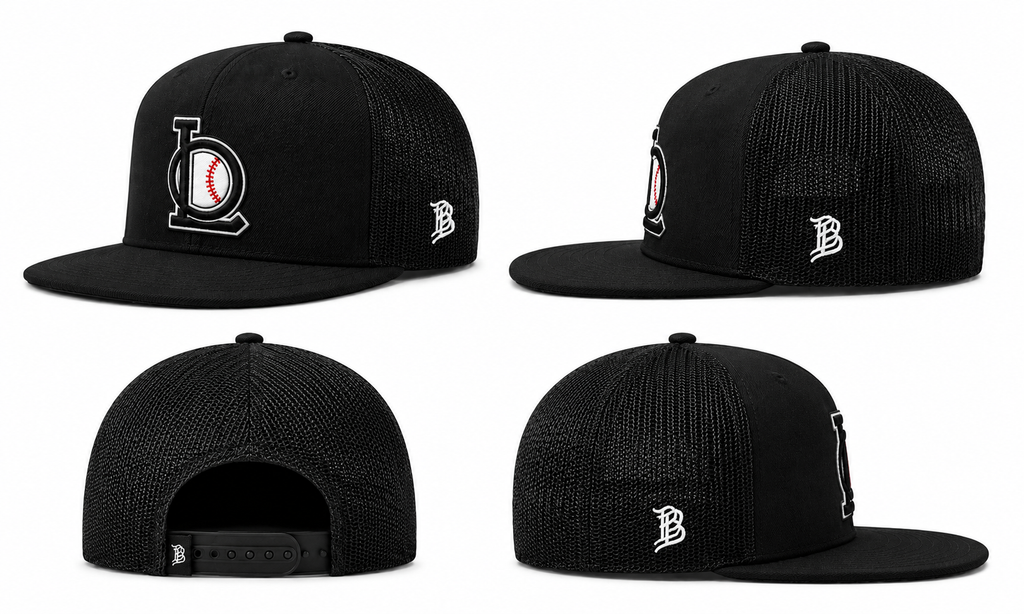 Branded Bills Black Ole Liners Bare Flat Trucker Hat