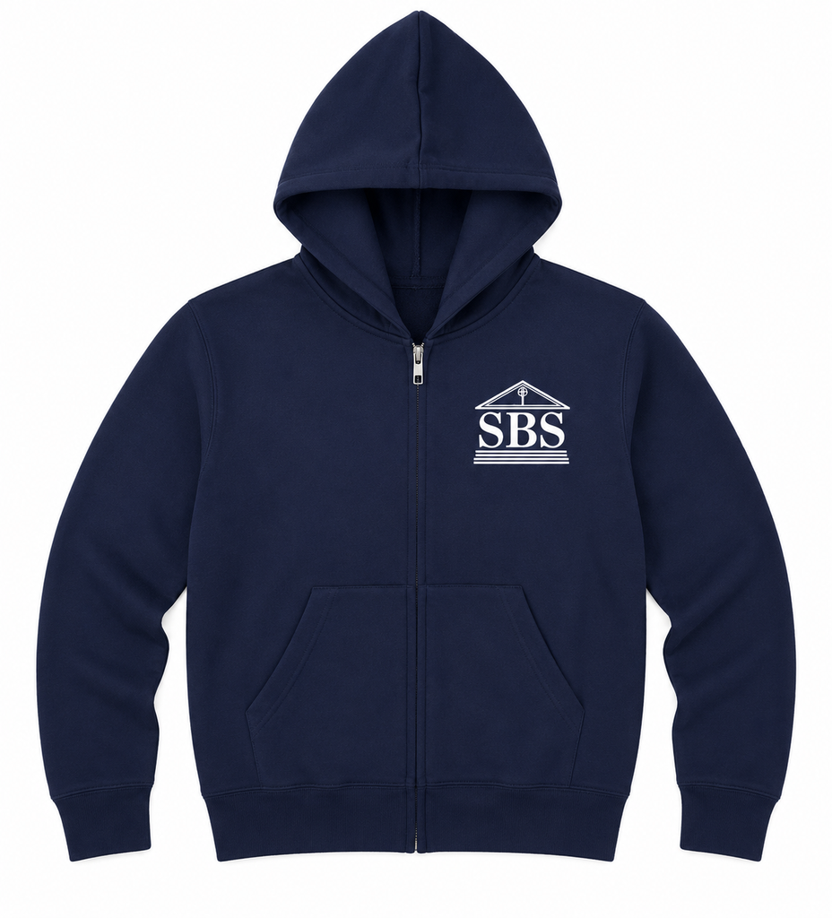 SBS Navy Blue Full-Zip Hooded Sweatshirt