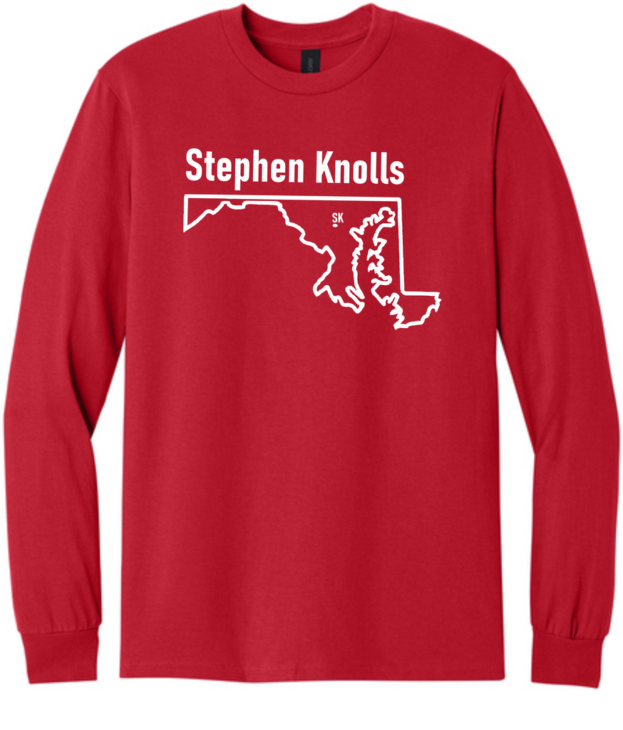 Stephen Knolls Red Long Sleeve State Tee
