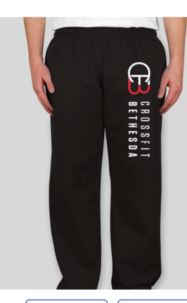 CrossFit Bethesda Open-Bottom Sweatpants with Pockets (Black)