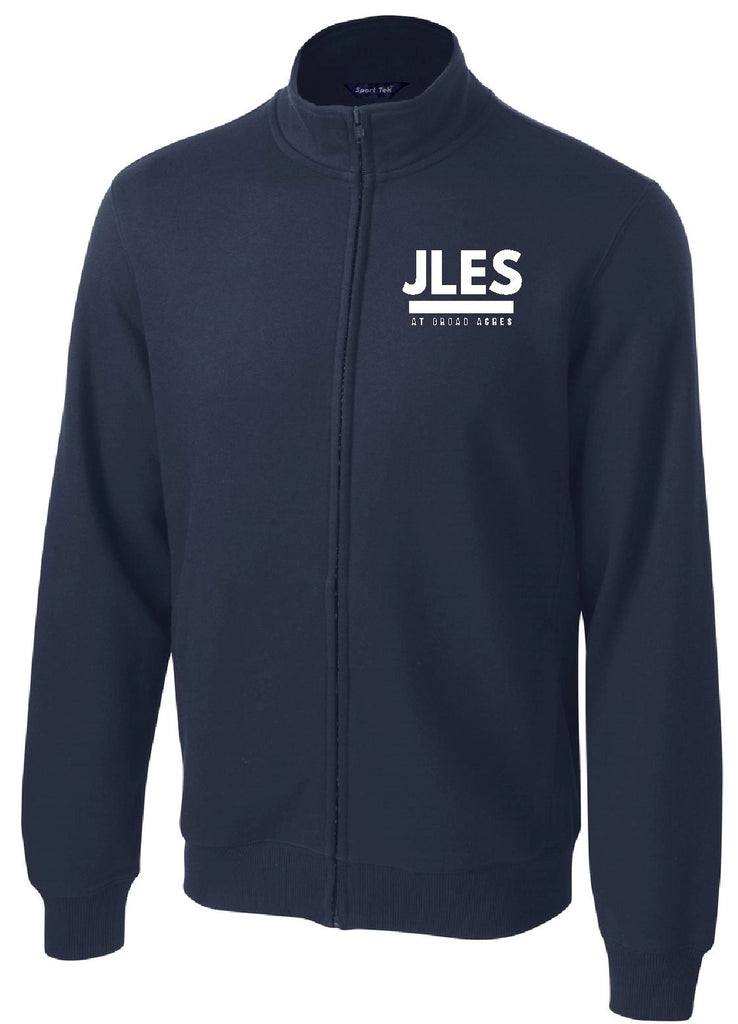 Navy Blue Full-Zip Embroidered Fleece