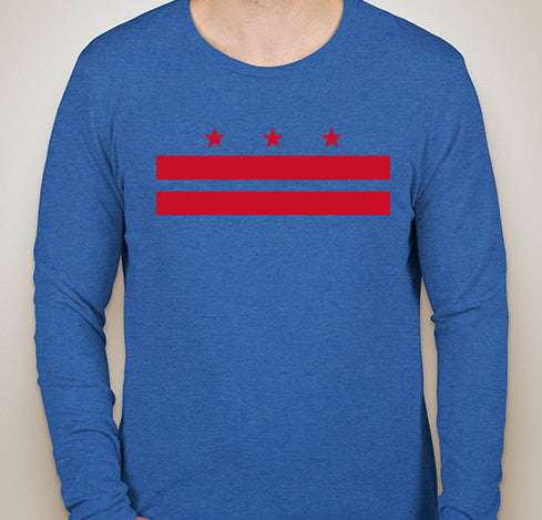 Vintage Royal DC Flag Tri-Blend Long Sleeve