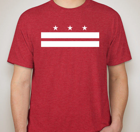 Vintage Red DC Flag Tri-Blend Tee